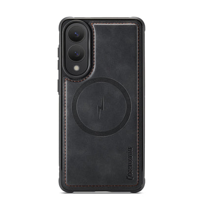 Samsung Galaxy S25 Edge Case - Charcoal Gray - Luxury 2-in-1 MagSafe Wallet Case