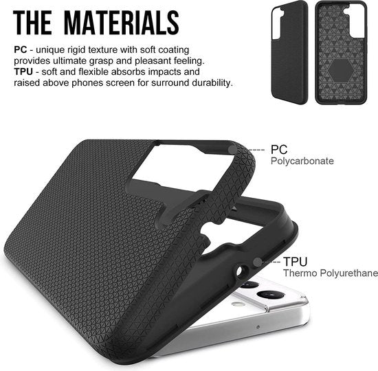 Samsung Galaxy S22 Plus Hoesje - Zwart - Anti Slip Back Cover