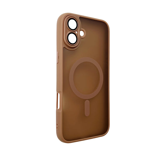 Apple iPhone 16 Plus Hoesje - Bruin - Matte Armor MagSafe Back Cover