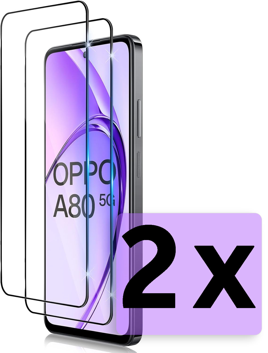 Oppo A80 Schutzfolie - Full Cover - 2 Stück