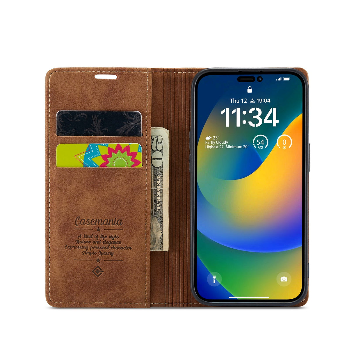 Apple iPhone 15 Pro Case - Sienna Brown - Slim Wallet Case