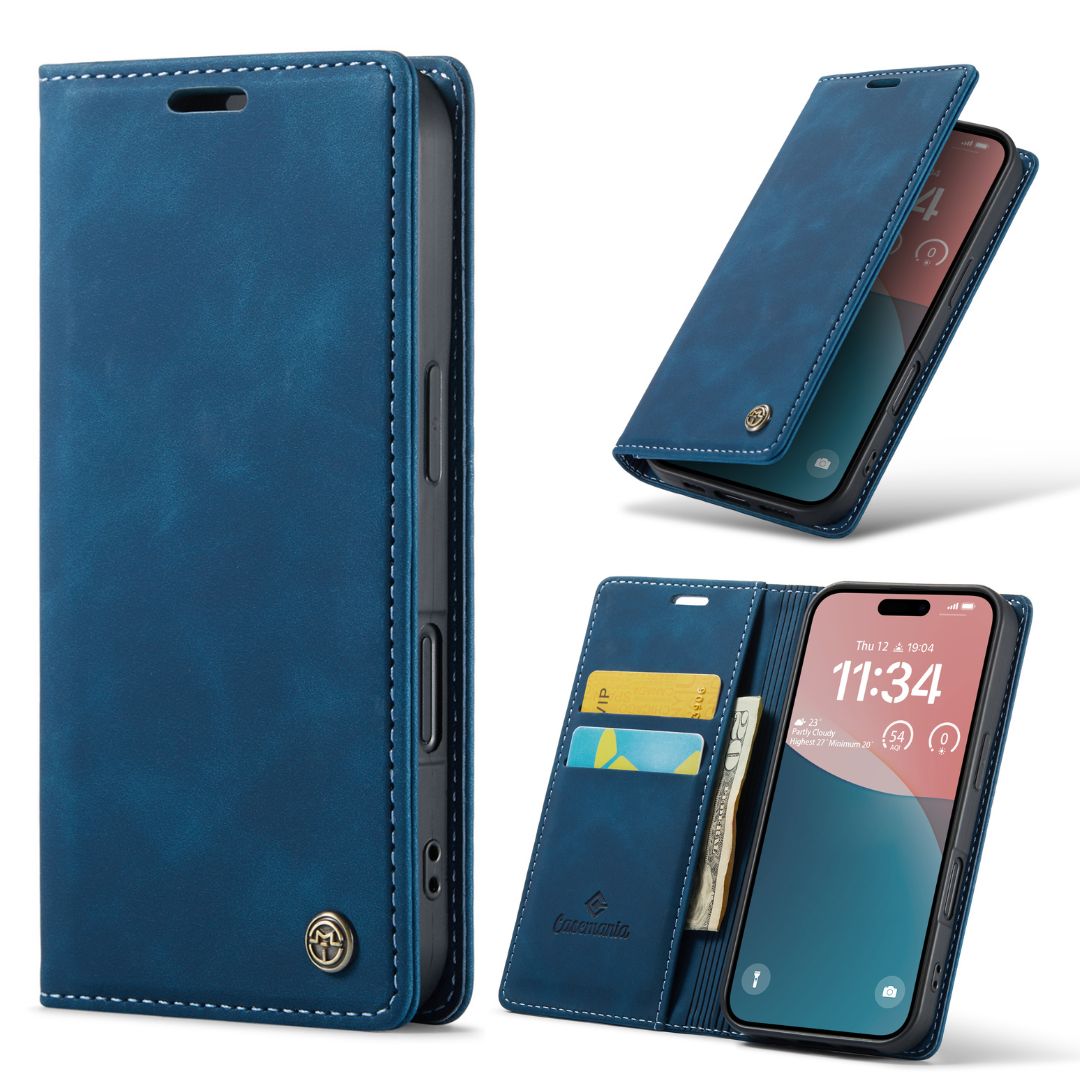 Apple iPhone SE (2022) / SE (2020) Hoesje - Navy Blue - Dunne Bookcase
