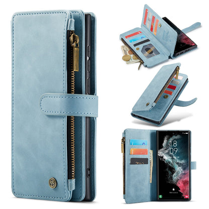 Samsung Galaxy S25 Ultra Hoesje - Aqua Blue - Luxe Bookcase met Rits