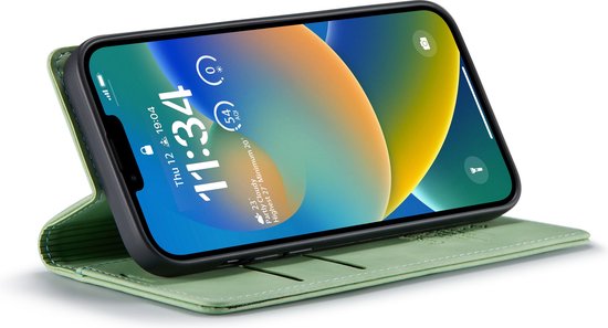 Apple iPhone 14 Plus Hoesje - Pistache Green - Dunne Bookcase