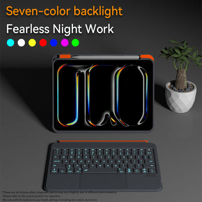 iPad Air 10.9 inch (2020/2022) - Grijs - Split Keyboard Case met Draaibaar + Touchpad + Verlichting