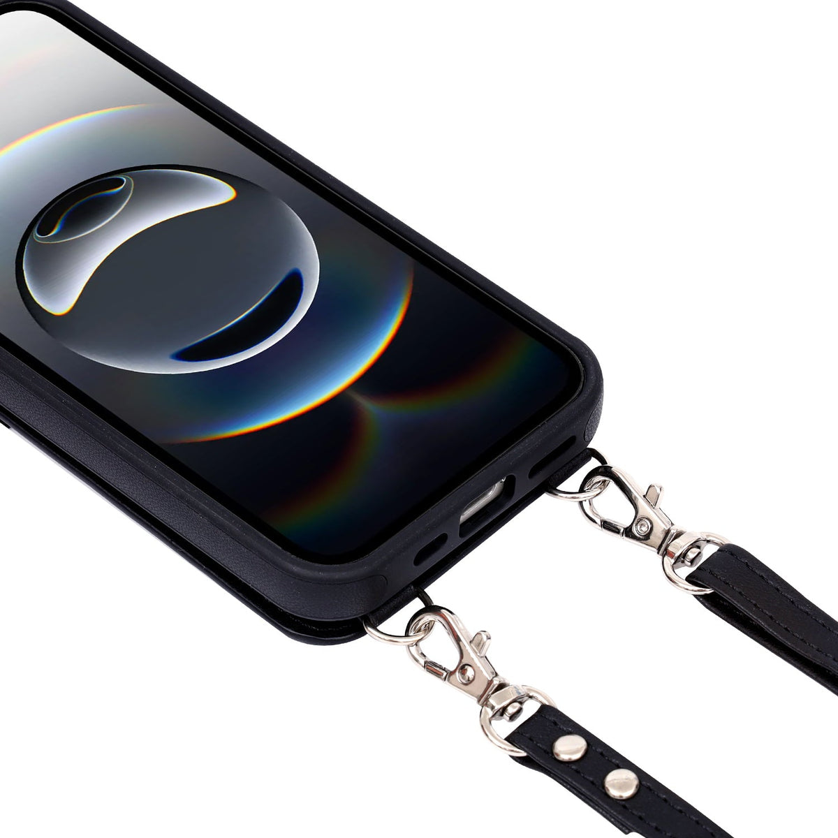 Apple iPhone 17e Hoesje - Zwart - Luxe Back Cover met Telefoonkoord en Rits