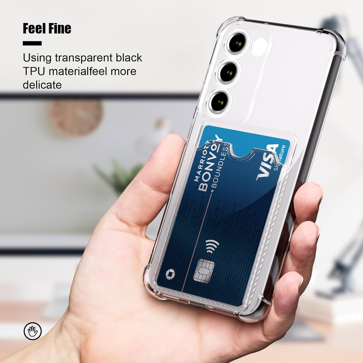 Samsung Galaxy S25 Hoesje - Transparant met Kaarthouder - Anti-Shock Back Cover met Pasjeshouder