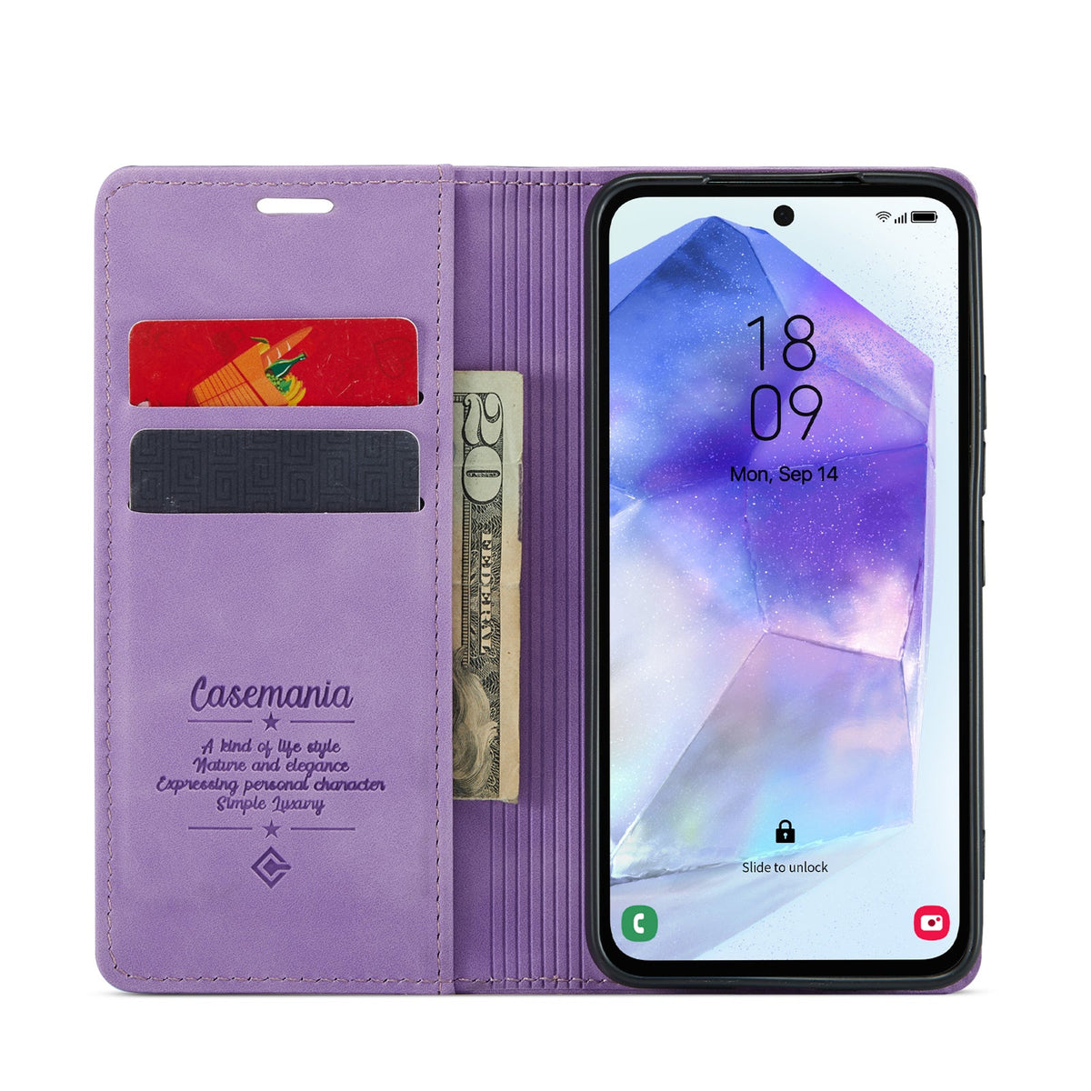 Samsung Galaxy A16 Hülle - Leuchtendes Lila - Dünne Bookcase
