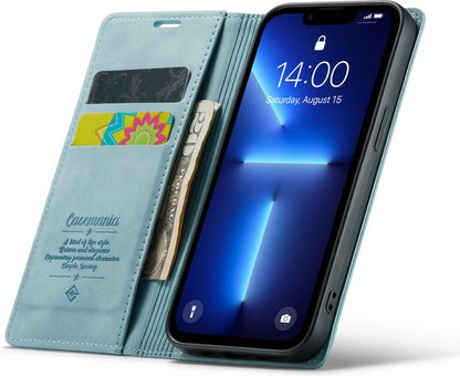 Apple iPhone 13 Pro Max Hoesje - Aqua Blue - Dunne Bookcase