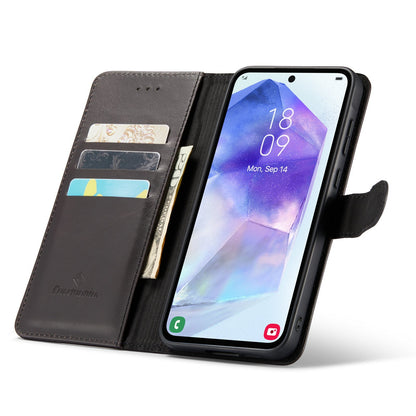 Samsung Galaxy A55 Hoesje - Emerald Green - Echt Leren 2 in 1 Bookcase