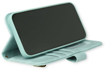 Samsung Galaxy S23 Ultra Hoesje - Aqua Blue - Luxe Bookcase met Rits