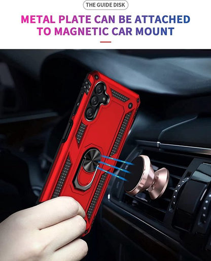 Samsung Galaxy A04s Hoesje - Rood - Armor Kickstand Back Cover