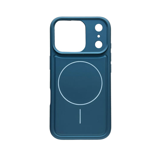 Apple iPhone 17 Pro Hülle - Metallic Blau - Mattes Silikon-MagSafe-Backcover