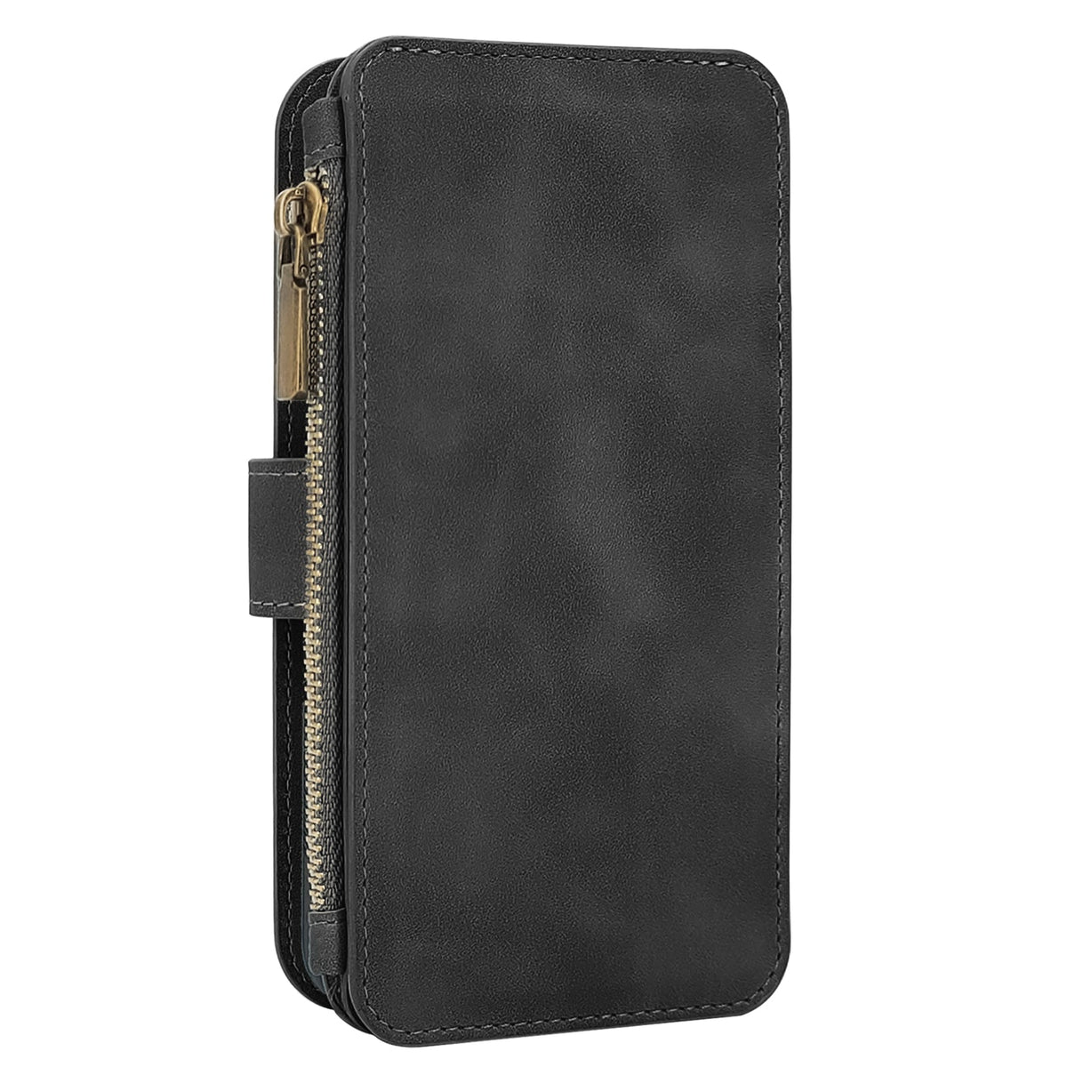 Apple iPhone 15 Pro Max Hoesje - Charcoal Gray - 2 in 1 Bookcase met Rits