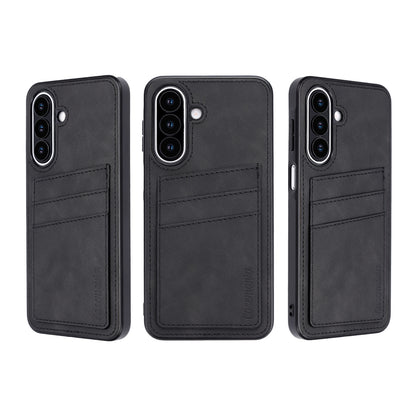 Samsung Galaxy S26 FE Hoesje - Charcoal Gray - Kunstleren Back Cover met Pasjeshouder