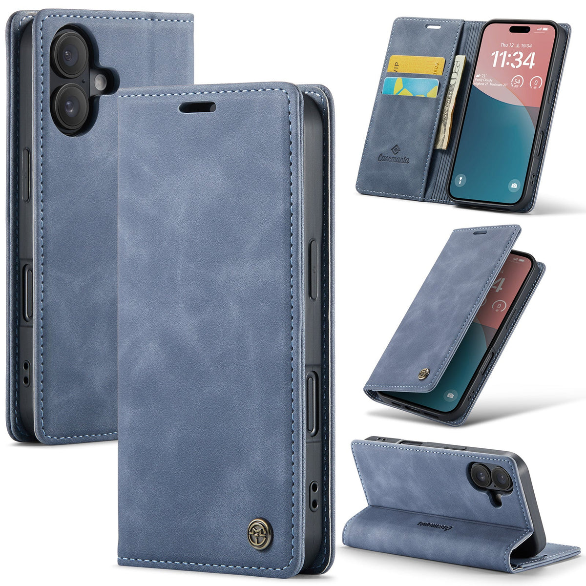 Apple iPhone 16 Plus Hoesje - Shadow Gray - Dunne Bookcase