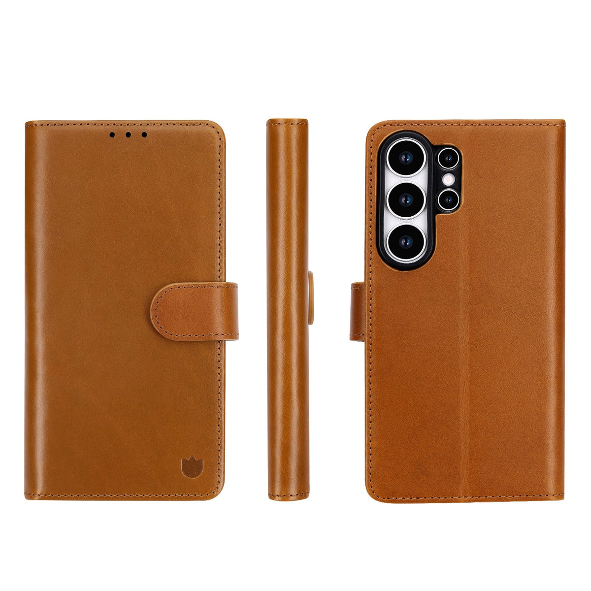 Samsung Galaxy S26 Ultra Hoesje - Sienna Brown - Echt Leren Bookcase