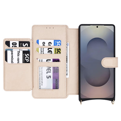 Samsung Galaxy S25 Ultra Hoesje - Beige - CM Amsterdam Back Cover met Telefoonkoord