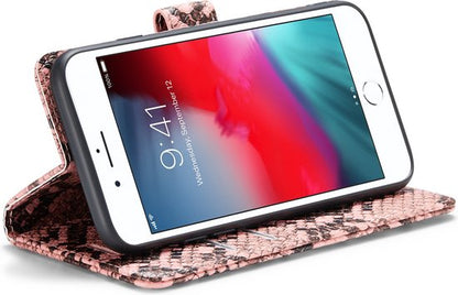 Étui pour Apple iPhone SE (2022) - Rose - Étui portefeuille effet serpent