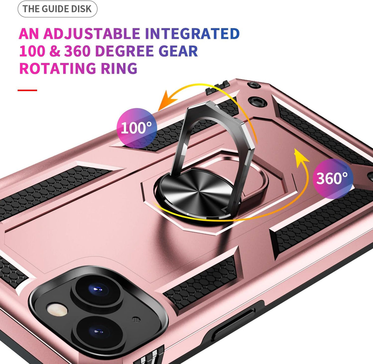 Apple iPhone 15 Plus Case - Rose Gold - Armor Kickstand Back Cover