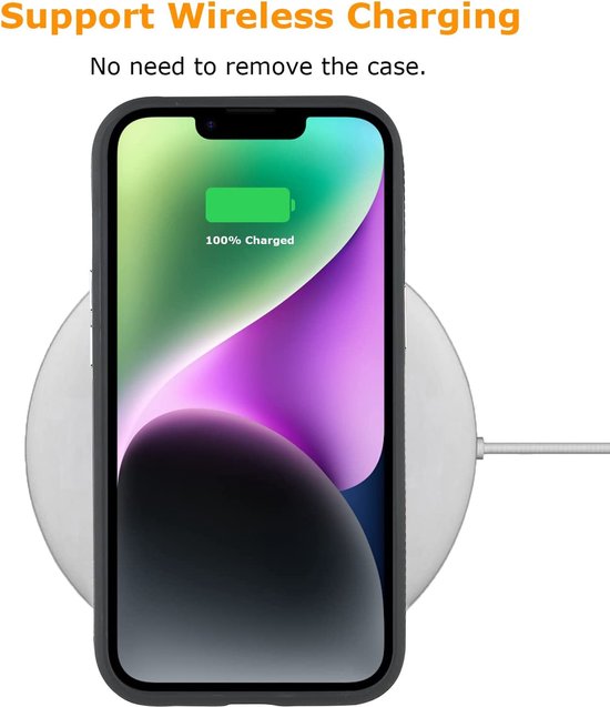 Apple iPhone 14 Hoesje - Zwart - Anti Slip Back Cover