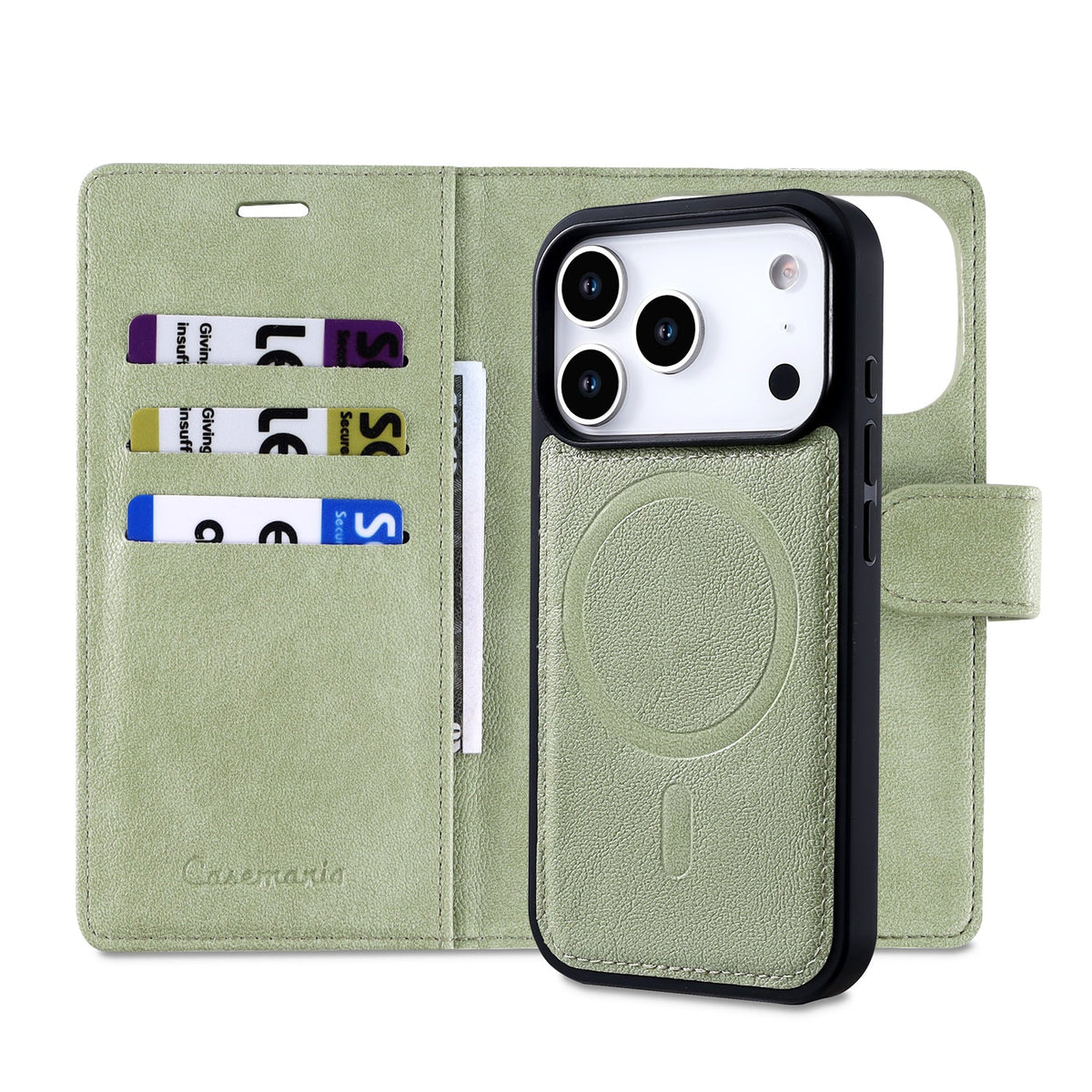 Apple iPhone 18 Pro Hoesje - Matcha Green - 2 in 1 Lederlook MagSafe Bookcase