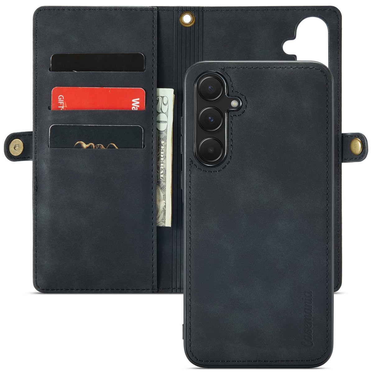 Samsung Galaxy A35 5G Hoesje - Charcoal Gray - 2 in 1 Bookcase met 10 Kaart Vakken