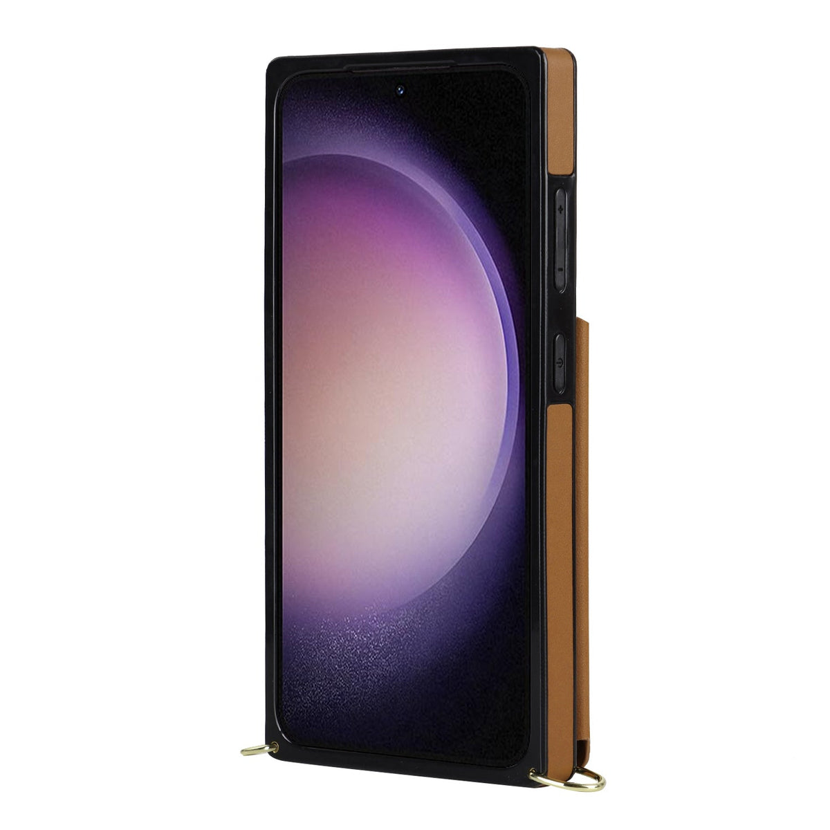 Samsung Galaxy S24 Plus Case - Brown - Luxury Back Cover with Phone Strap and Zipper
