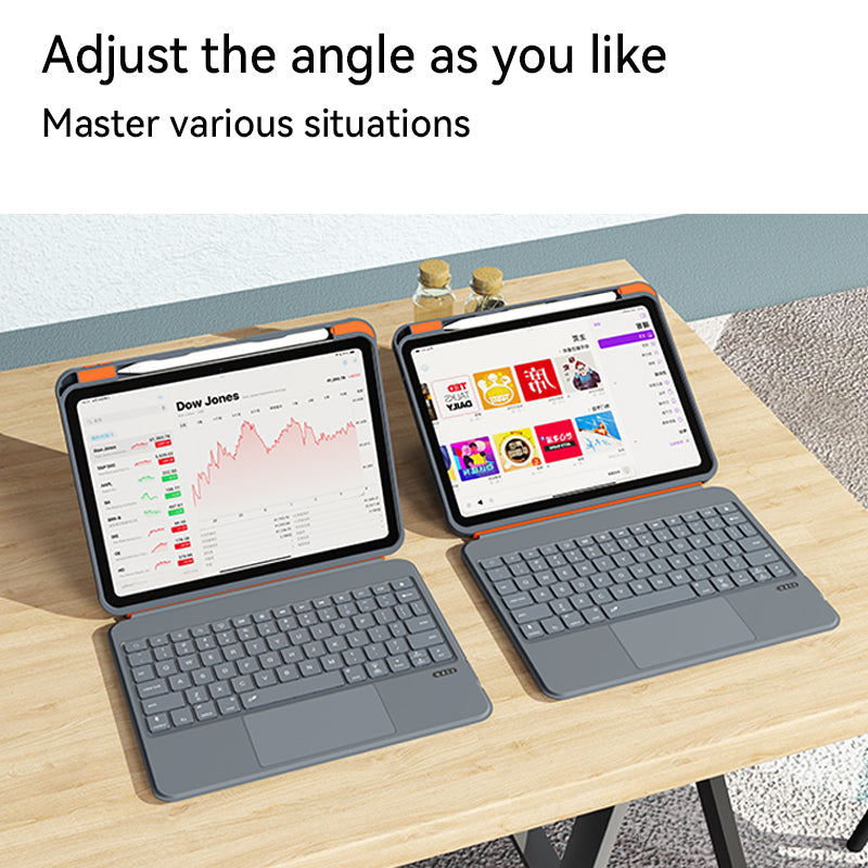 iPad Air 11-inch (2024/2025/2026) - Grey - Split Keyboard Case with Rotating + Touchpad + Backlight