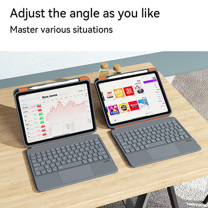 iPad 11-inch (2025) - Grey - Split Keyboard Case with Rotating + Touchpad + Backlight