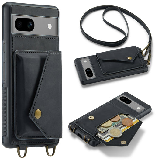 Google Pixel 8 Hoesje - Charcoal Gray - Luxe Back Cover met Telefoonkoord