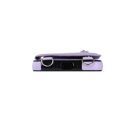 Apple iPhone 16 Pro Max Hoesje - Paars - Luxe Back Cover met Telefoonkoord en Rits