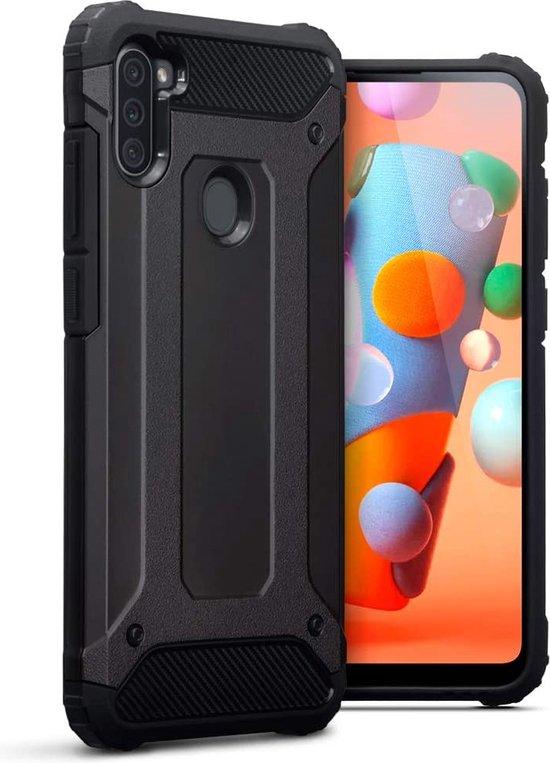 Samsung Galaxy M11 Hoesje - Zwart - Armor Back Cover