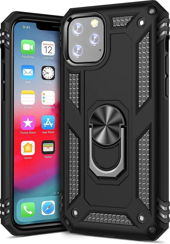 Apple iPhone 11 Pro Hoesje - Zwart - Armor Kickstand Back Cover