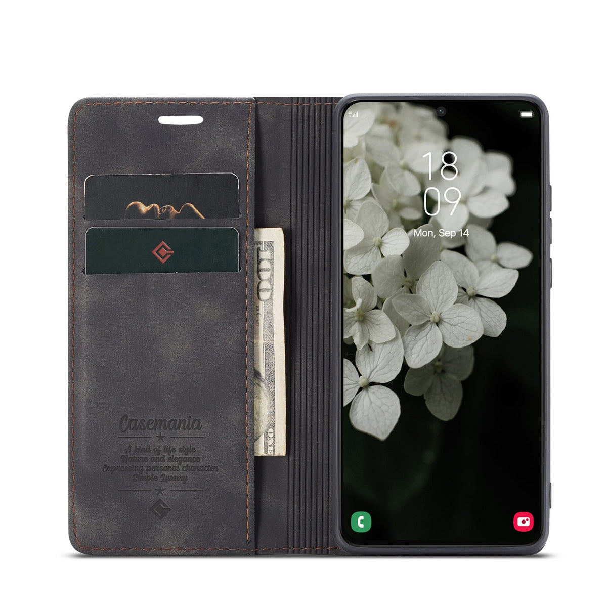 Samsung Galaxy S24 Hoesje - Charcoal Gray - Dunne Bookcase
