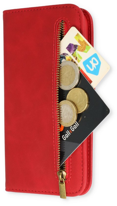 Samsung Galaxy S23 Plus Hoesje - Crimson Red - Luxe Bookcase met Rits