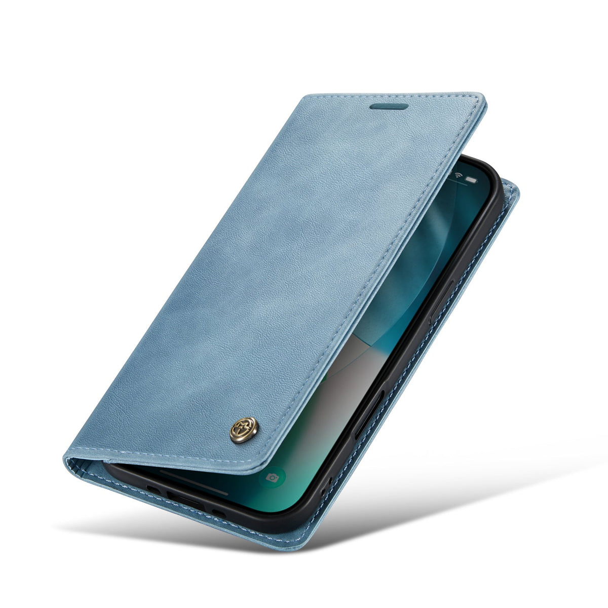 Apple iPhone Air Hoesje - Aqua Blue - Luxe Dunne Bookcase