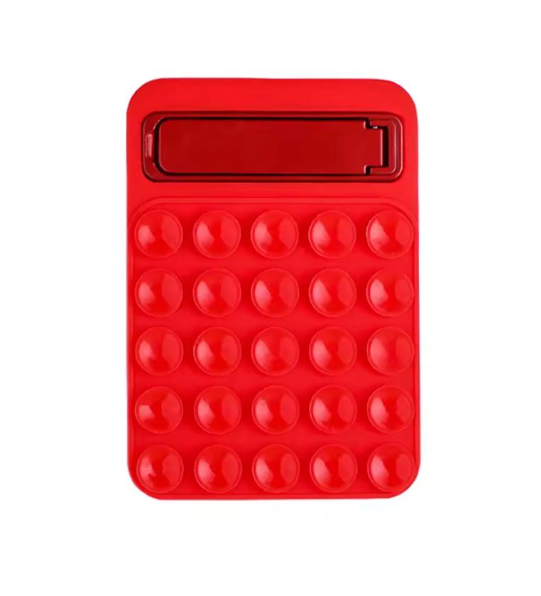 Casemania Siliconen Zuignap Sticker met Kickstand - Donker Blauw - 1 Stuk