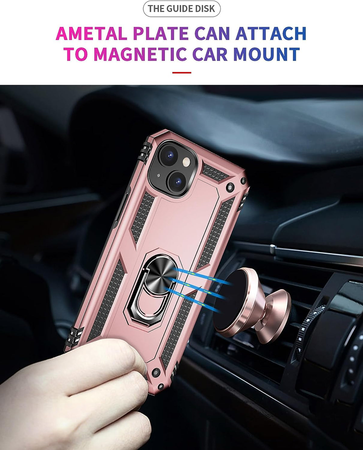 Apple iPhone 15 Plus Case - Rose Gold - Armor Kickstand Back Cover