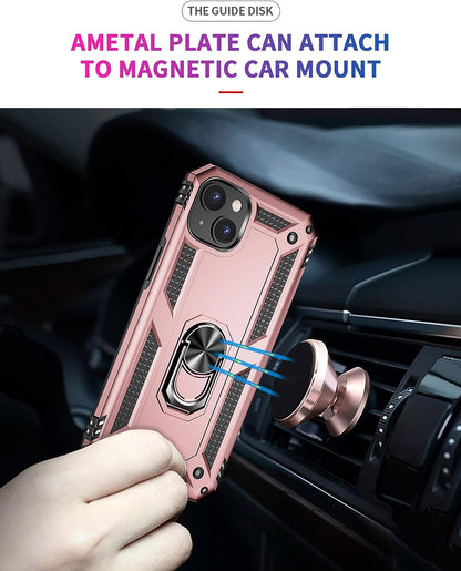 Apple iPhone 15 Plus Case - Rose Gold - Armor Kickstand Back Cover