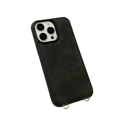 Apple iPhone 14 Pro Hoesje - Charcoal Gray - Luxe MagSafe Bookcase met Telefoonkoord