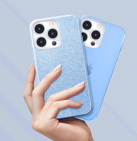 Apple iPhone 13 Pro Max Case - Blue - Glitter MagSafe Back Cover