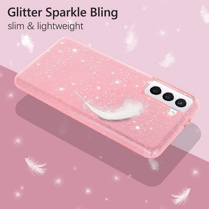 Coque Samsung Galaxy S22 Plus - Rose - Étui arrière à paillettes