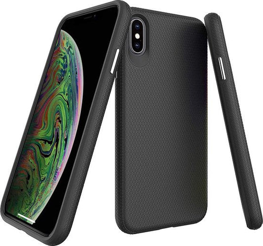 Apple iPhone Xs Max Hoesje - Zwart - Anti Slip Back Cover