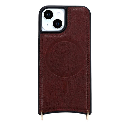 Apple iPhone 14 Hoesje - Wijn Rood - CM Amsterdam Back Cover met Telefoonkoord