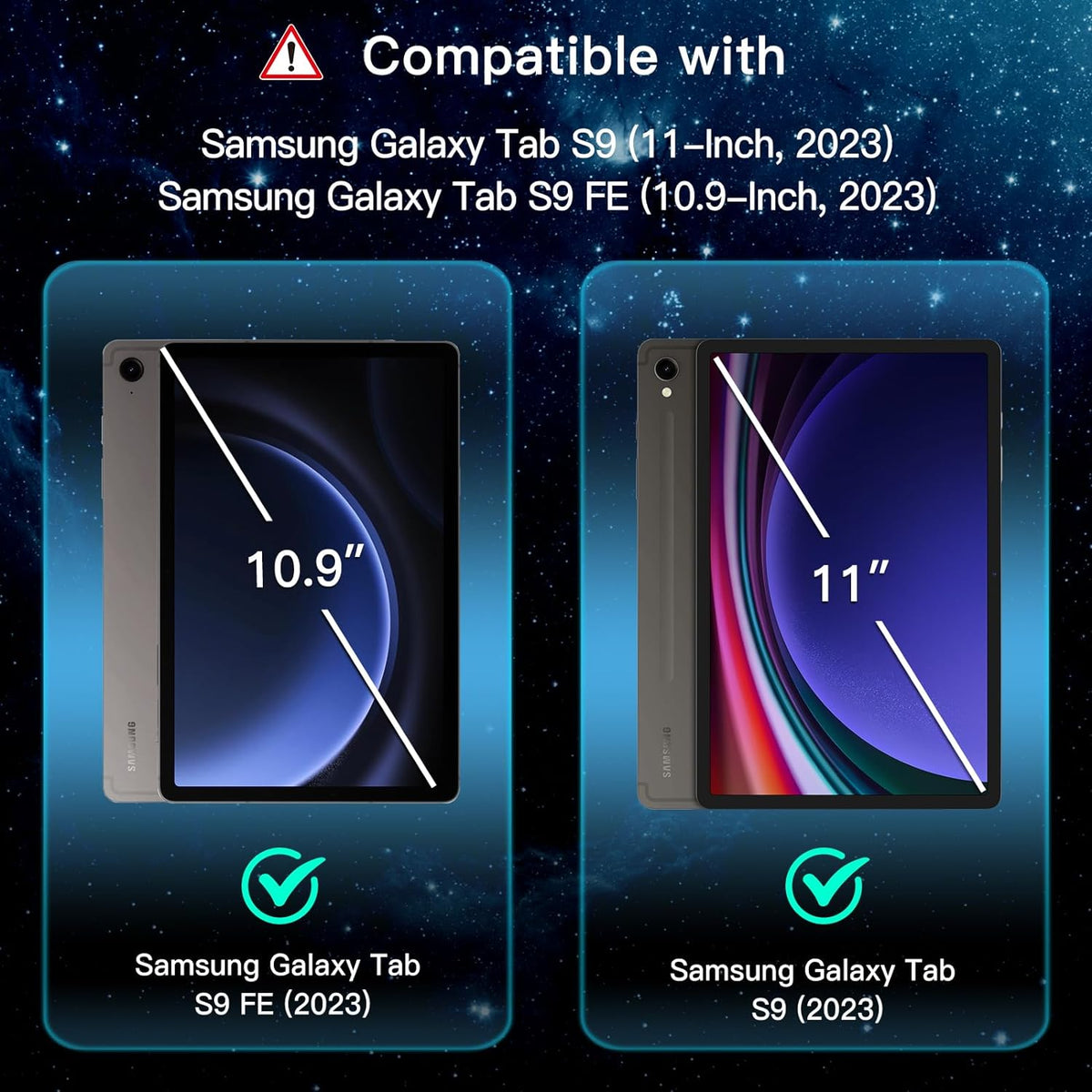 Samsung Galaxy Tab S9 FE / S9 Screenprotector - Full Cover - 2 Stuks