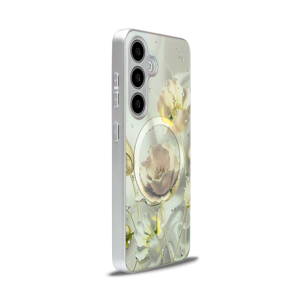 Samsung Galaxy S24 Hoesje - Groen - Siliconen Marmer MagSafe Back Cover