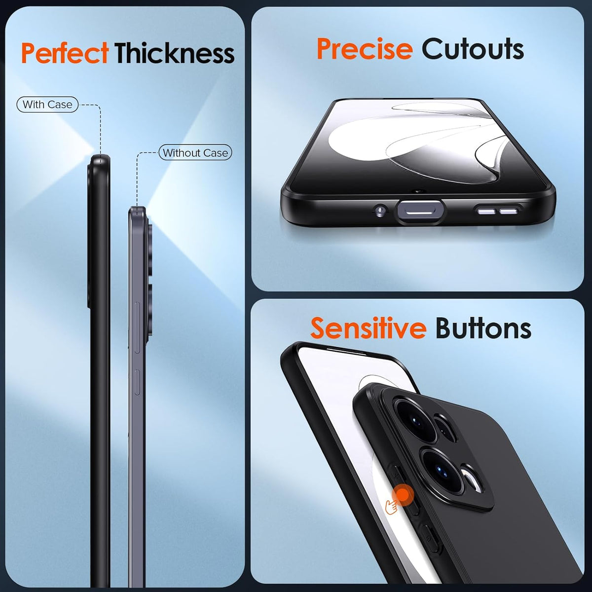 Oppo Reno 13 Pro Case - Black - Silicone Back Cover