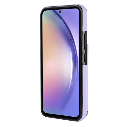 Samsung Galaxy A55 Case - Purple - Luxury Back Cover with Phone Strap and Zipper