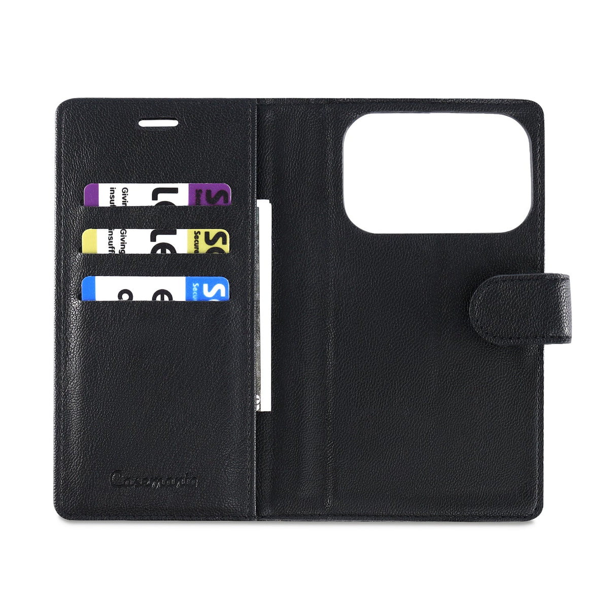 Apple iPhone 18 Pro Max Hoesje - Onyx Black - 2 in 1 Lederlook MagSafe Bookcase